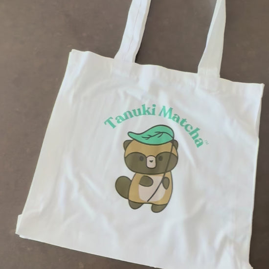 Tanuki Matcha Tote Bag Video