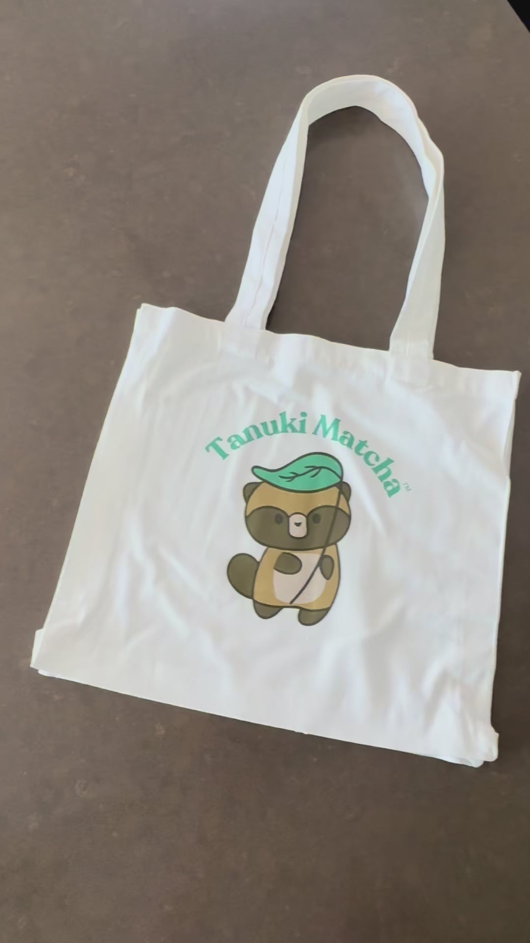 Tanuki Matcha Tote Bag Video
